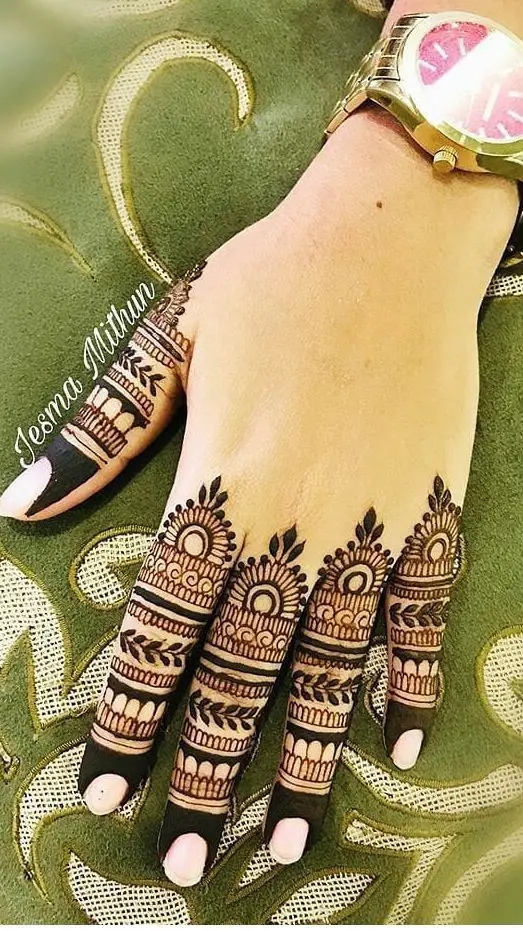 Back Hand Finger Mehndi Design