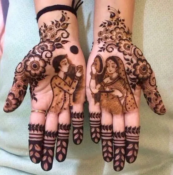 best karwa chauth mehndi design