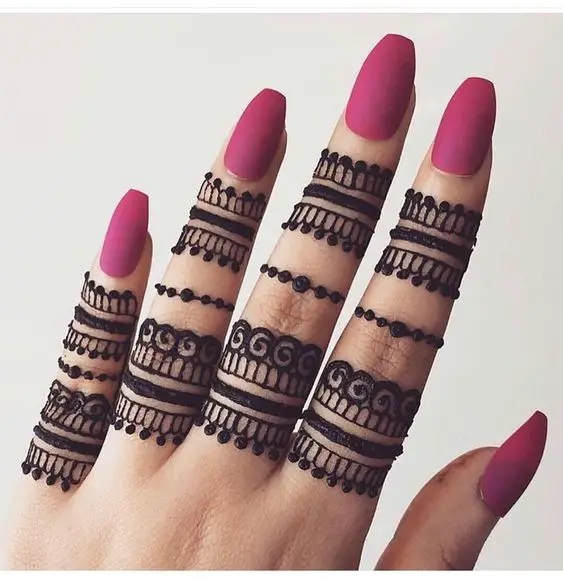 Simple Finger Mehndi Design