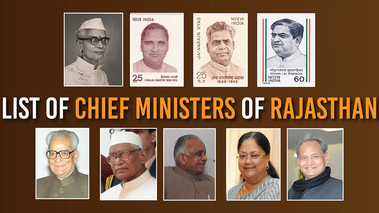 Rajasthan CM List with Party Chief Ministers of Rajasthan (1949 - 2024)