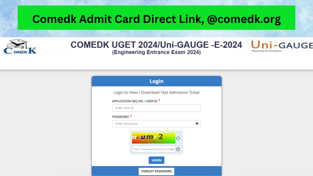 Comedk Admit Card Direct Link