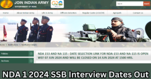 NDA 1 2024 SSB Interview Date Out
