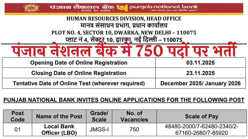 Punjab National Bank Recruitment 2025