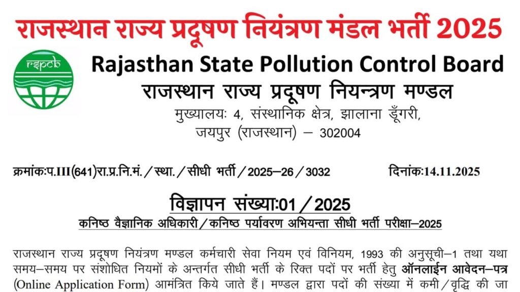 RSPCB Recruitment 2025