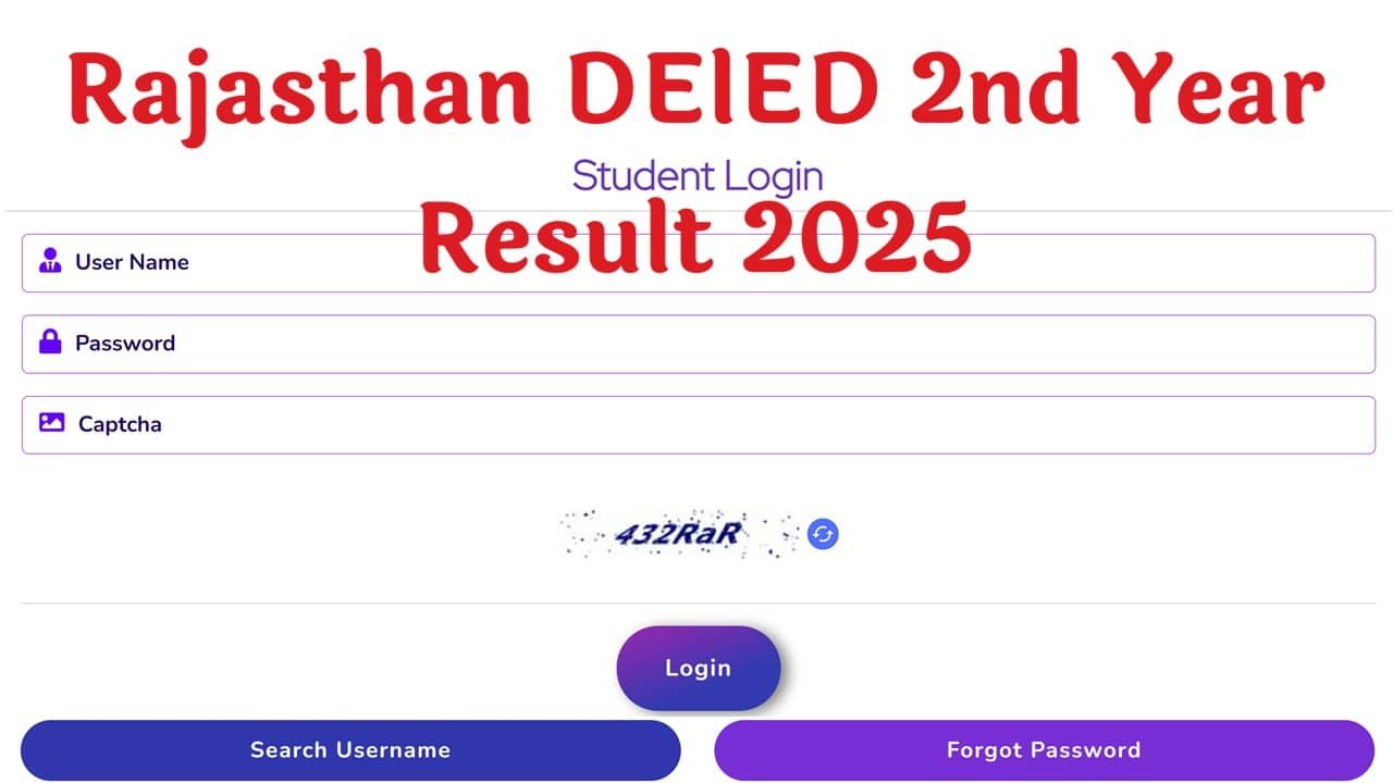 Rajasthan DElED 2nd Year Result 2025