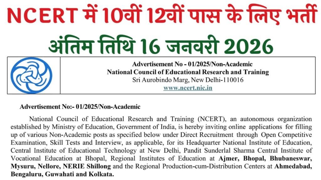 NCERT Recruitment 2026