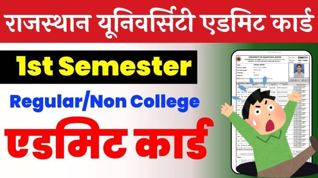 Rajasthan University UG 1st Semester Admit Card 2025