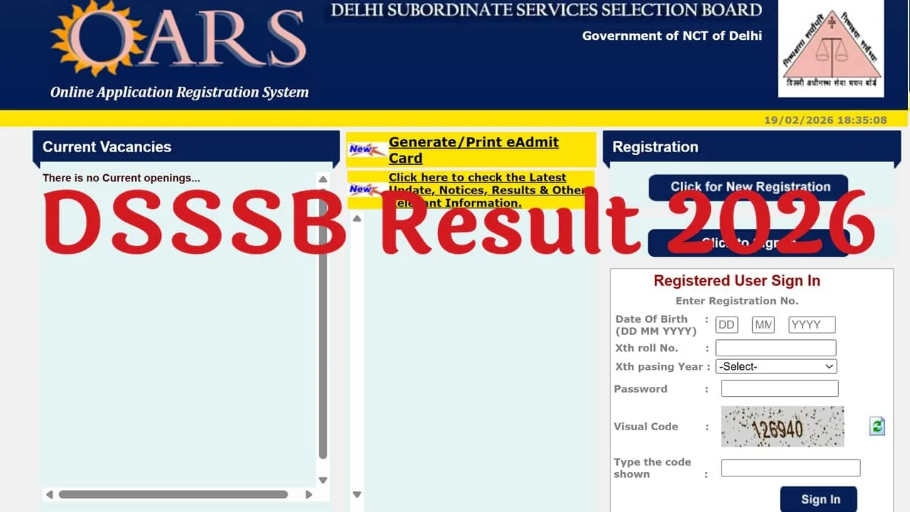 DSSSB Result 2026