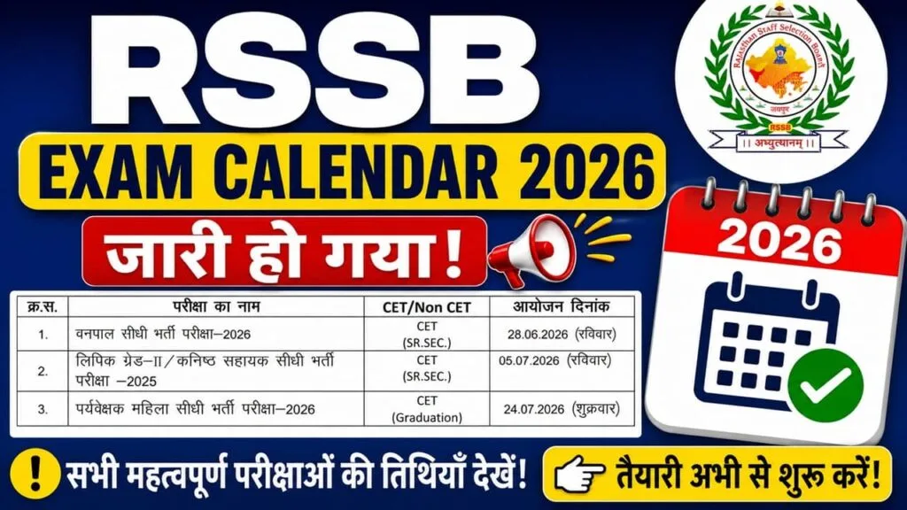 RSSB Exam Calendar 2026