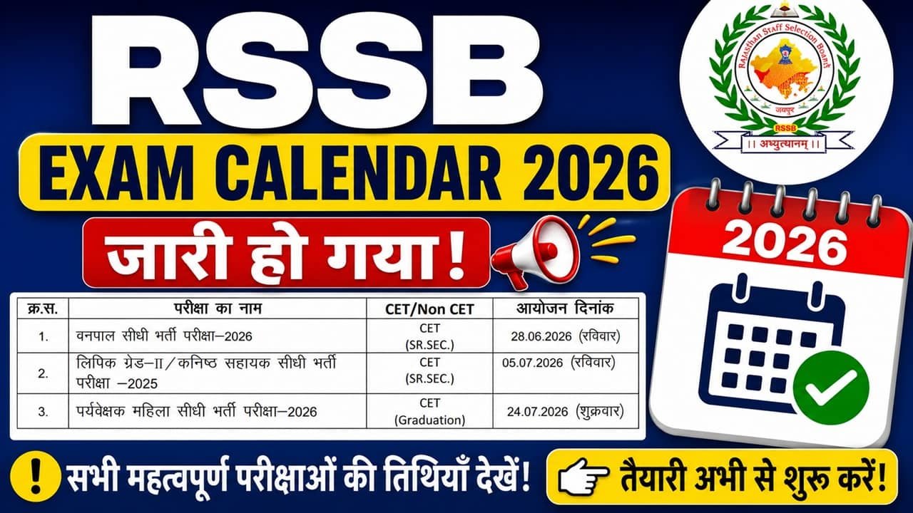 RSSB Exam Calendar 2026