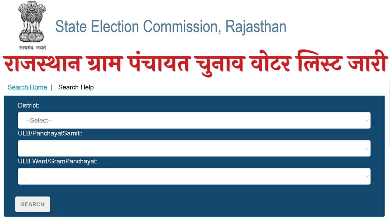 Rajasthan Gram Panchayat Chunav Voter list 2026