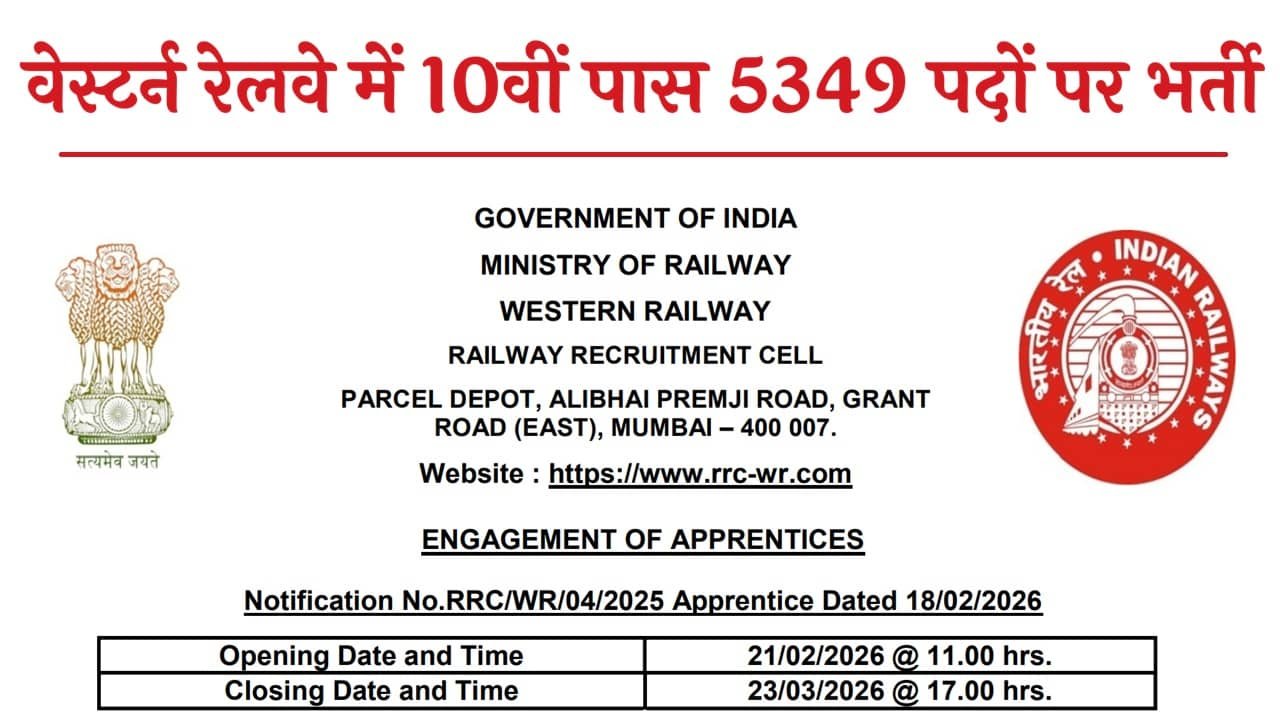 Western Railway Recruitment 2026