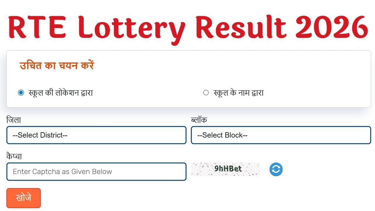 Rajasthan RTE Lottery Result 2026