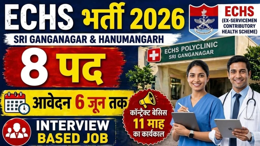 ECHS Sri Ganganagar Recruitment 2026