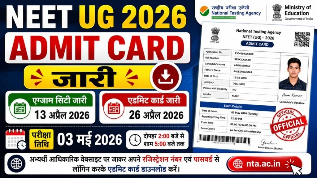 NEET UG Admit Card 2026