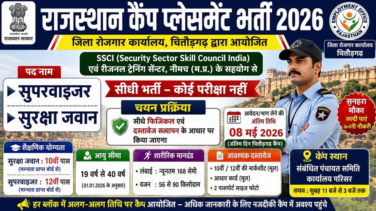 Rajasthan Camp Placement Recruitment 2026