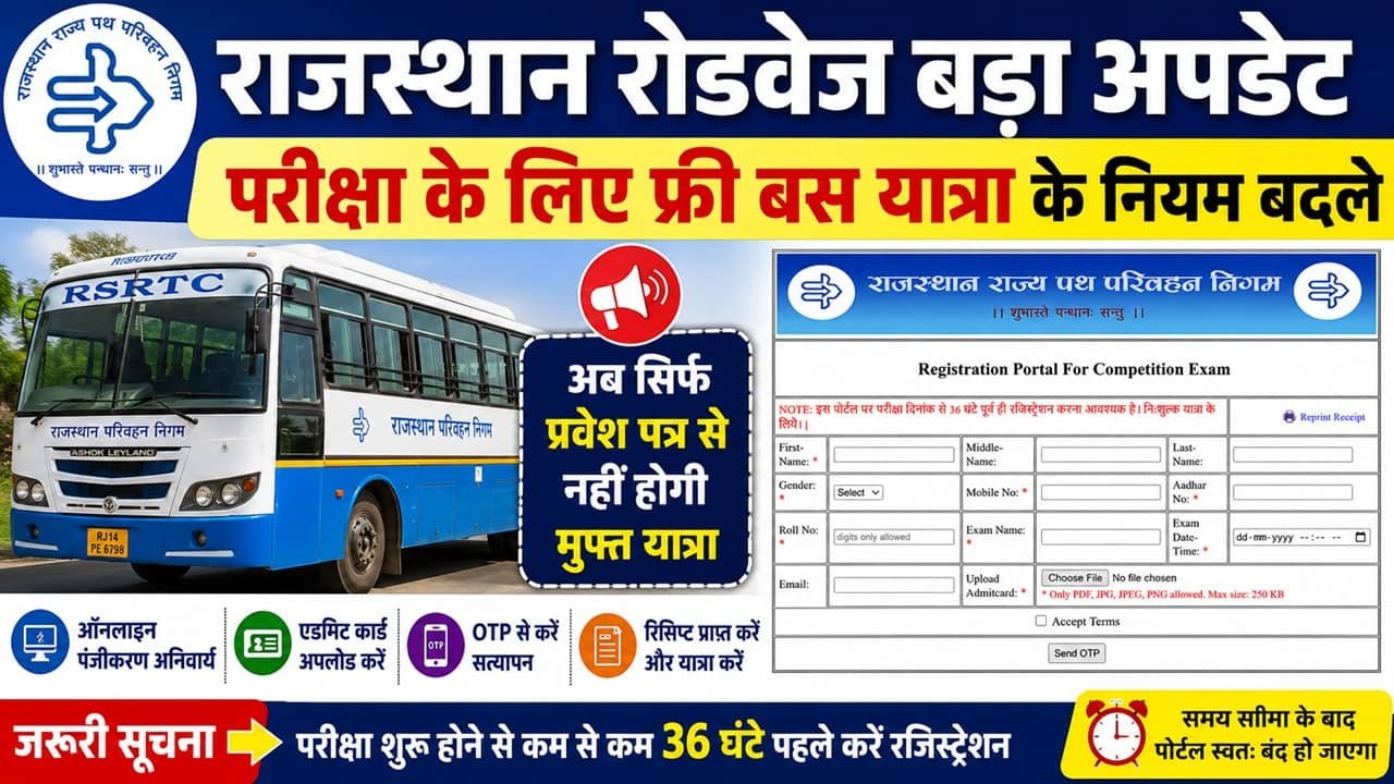 Rajasthan Roadways free Yatra Registration