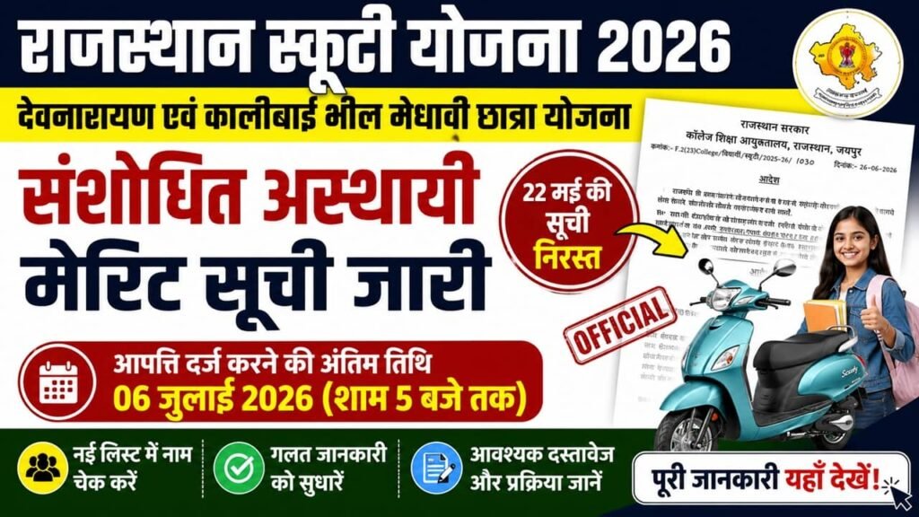 Rajasthan Scooty Yojana Merit List 2026