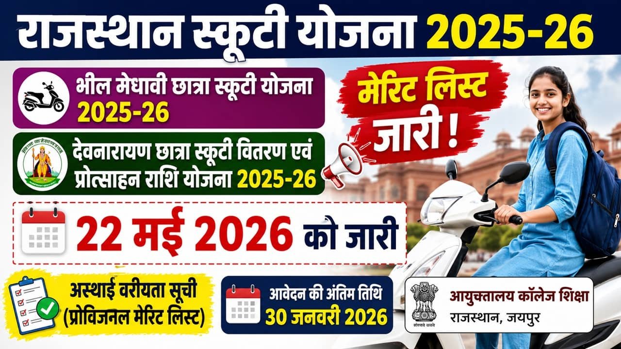 Rajasthan Scooty Yojana Merit List 2026