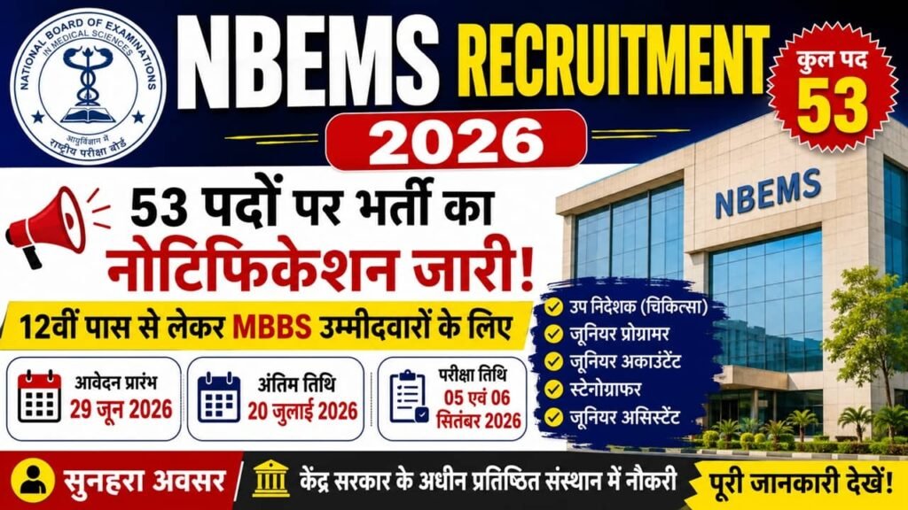 NBEMS Recruitment 2026