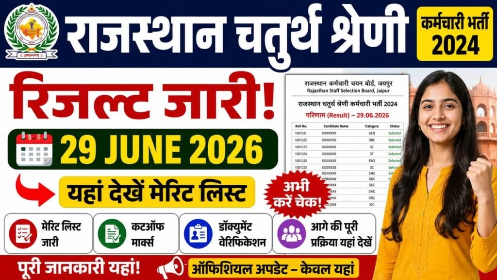 Rajasthan 4th Grade Revised Result 2026