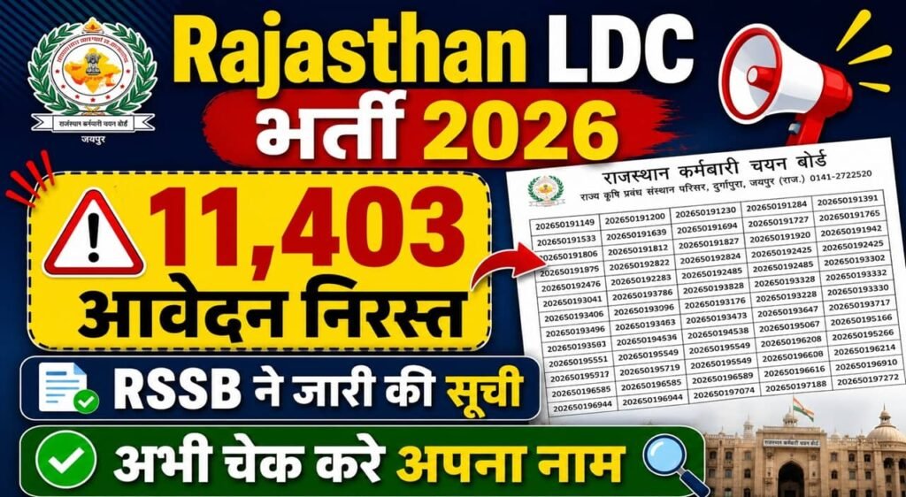 Rajasthan LDC Rejected Form List