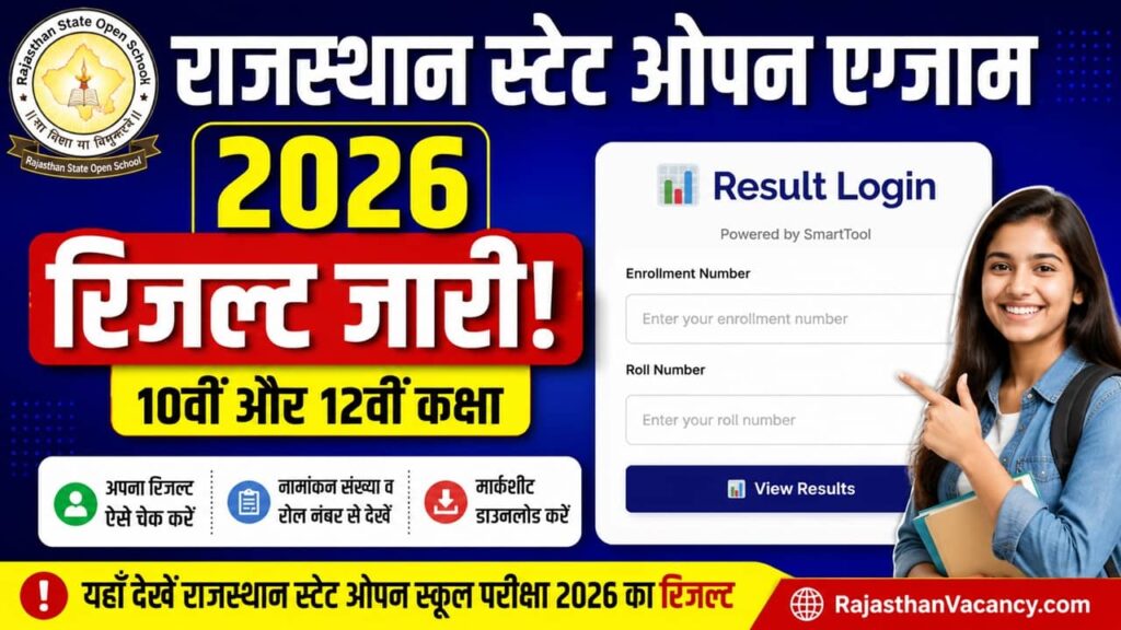 Rajasthan RSOS 10th 12th Result 2026