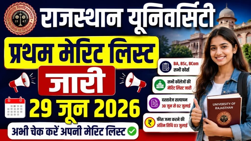 Rajasthan University College Merit List 2026