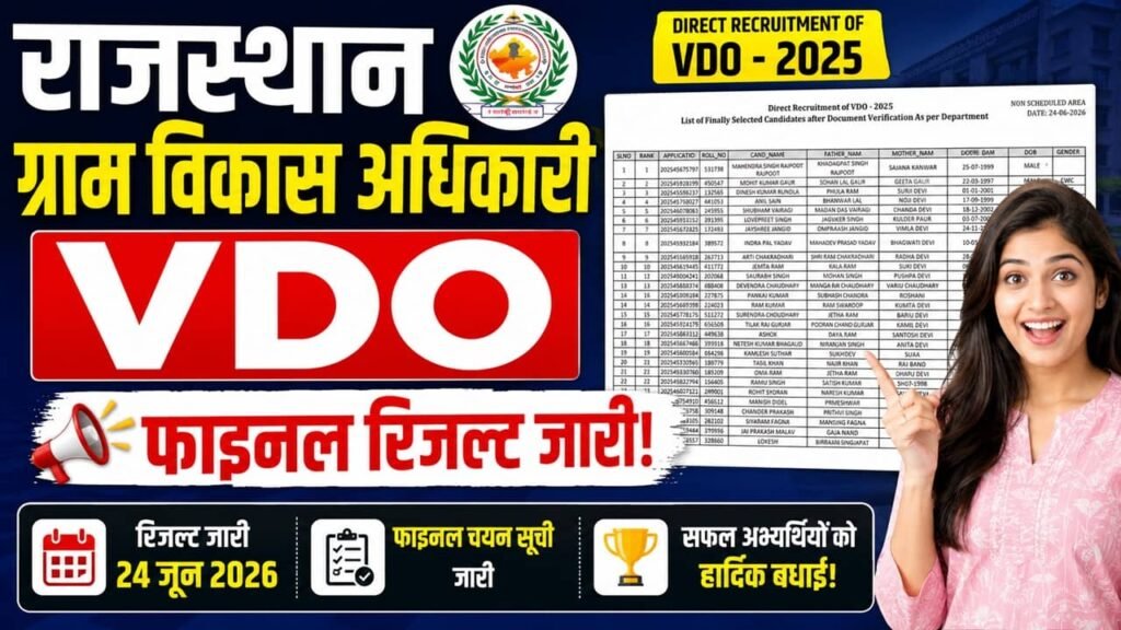 Rajasthan VDO Final Result 2026