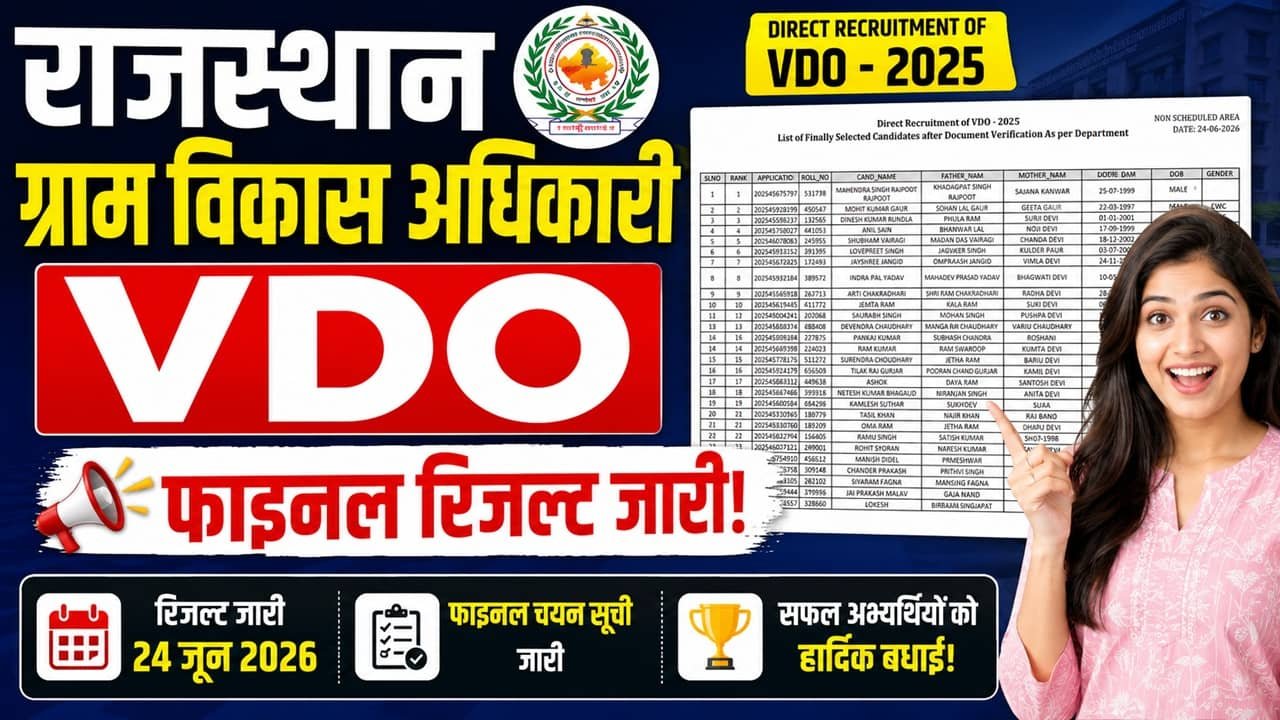 Rajasthan VDO Final Result 2026