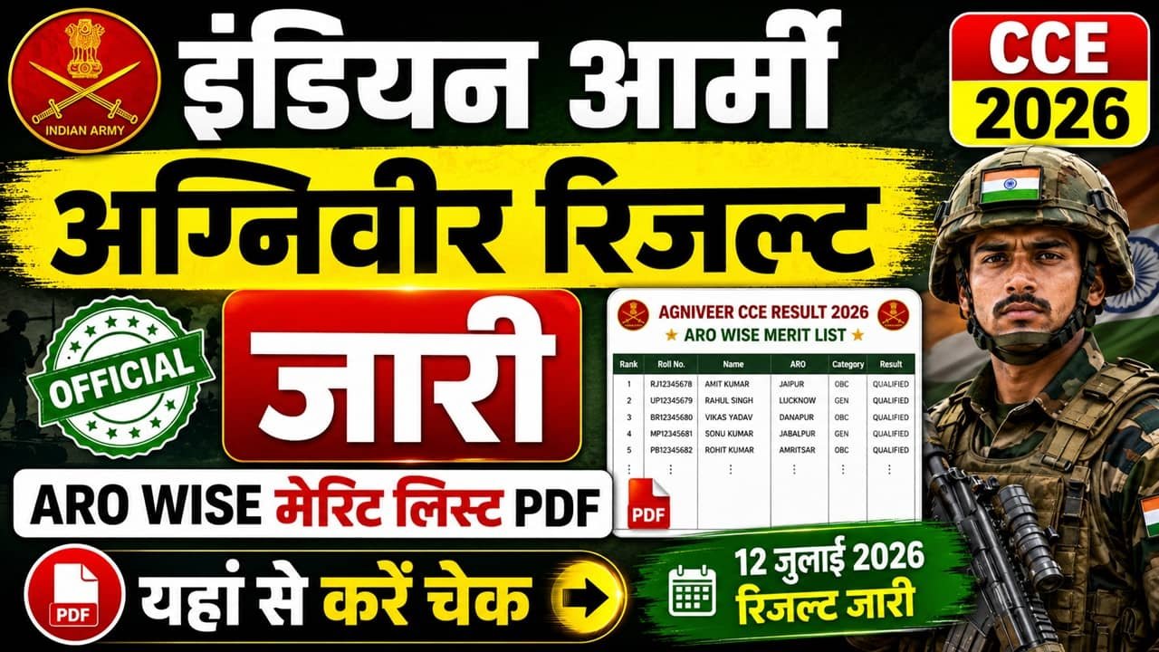 Indian Army Agniveer CCE Result 2026