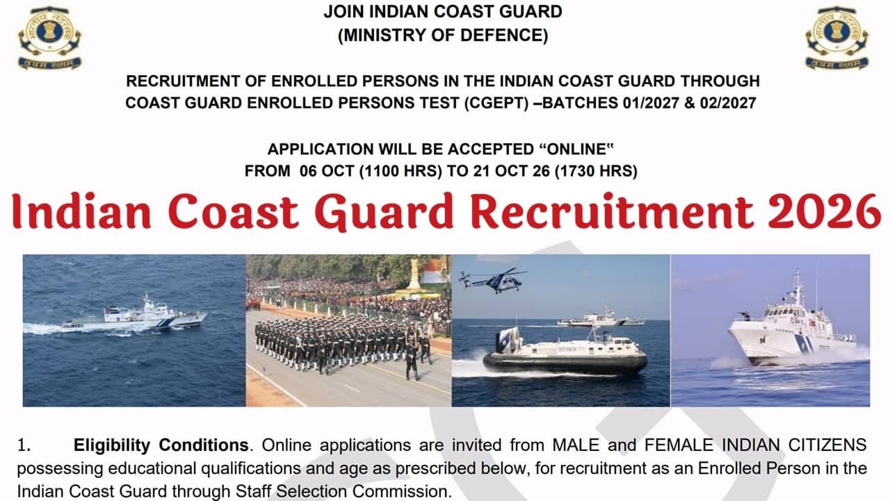 Indian Coast Guard Recruitment 2026