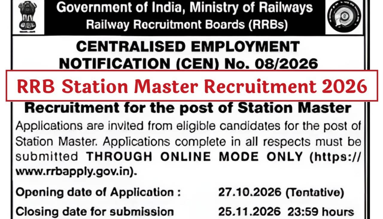RRB Station Master Recruitment 2026