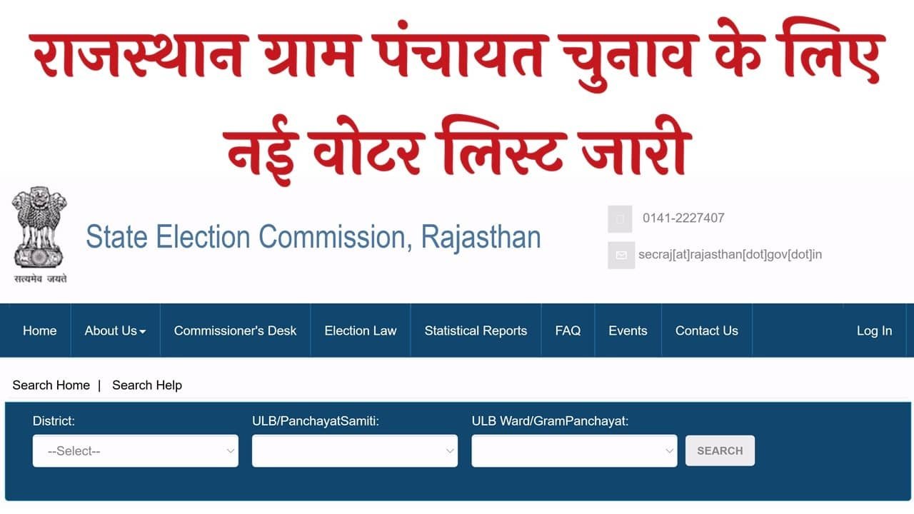 Rajasthan Gram Panchayat Chunav Voter List 2026