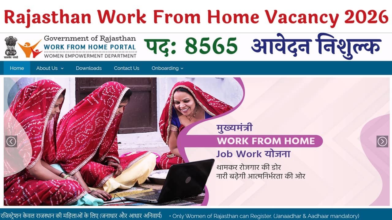 Rajasthan Work From Home Vacancy 2026