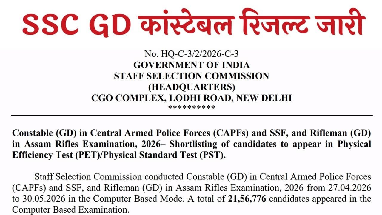 SSC GD Result 2026